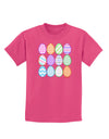 Cute Faux Applique Easter Eggs Childrens Dark T-Shirt-Childrens T-Shirt-TooLoud-Sangria-X-Small-Davson Sales