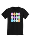 Cute Faux Applique Easter Eggs Childrens Dark T-Shirt-Childrens T-Shirt-TooLoud-Black-X-Small-Davson Sales