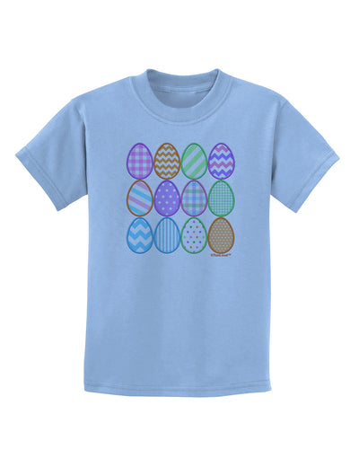 Cute Faux Applique Easter Eggs Childrens T-Shirt-Childrens T-Shirt-TooLoud-Light-Blue-X-Small-Davson Sales