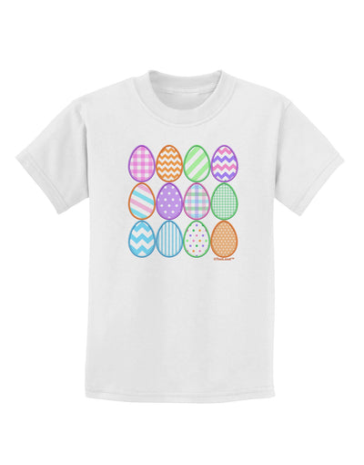 Cute Faux Applique Easter Eggs Childrens T-Shirt-Childrens T-Shirt-TooLoud-White-X-Small-Davson Sales