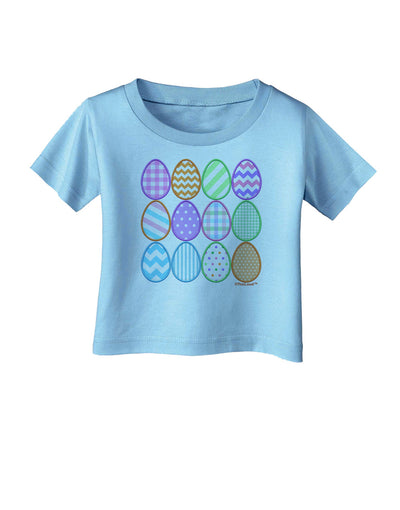 Cute Faux Applique Easter Eggs Infant T-Shirt-Infant T-Shirt-TooLoud-Aquatic-Blue-06-Months-Davson Sales