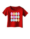 Cute Faux Applique Easter Eggs Infant T-Shirt Dark-Infant T-Shirt-TooLoud-Red-06-Months-Davson Sales