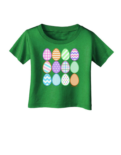 Cute Faux Applique Easter Eggs Infant T-Shirt Dark-Infant T-Shirt-TooLoud-Clover-Green-06-Months-Davson Sales