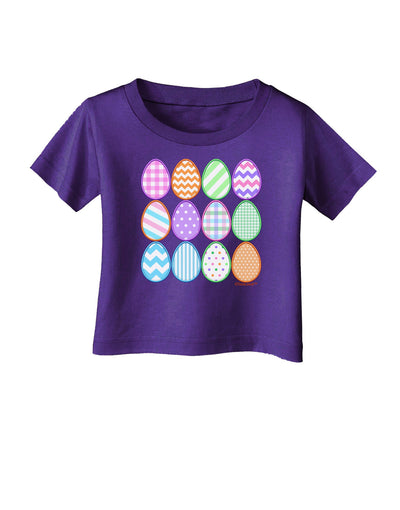 Cute Faux Applique Easter Eggs Infant T-Shirt Dark-Infant T-Shirt-TooLoud-Purple-06-Months-Davson Sales