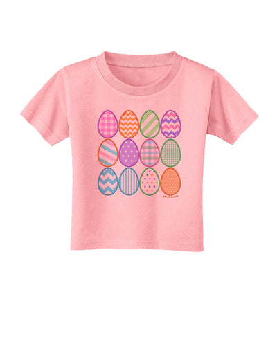 Cute Faux Applique Easter Eggs Toddler T-Shirt-Toddler T-Shirt-TooLoud-Candy-Pink-2T-Davson Sales