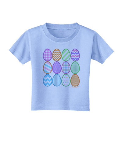 Cute Faux Applique Easter Eggs Toddler T-Shirt-Toddler T-Shirt-TooLoud-Aquatic-Blue-2T-Davson Sales