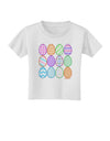 Cute Faux Applique Easter Eggs Toddler T-Shirt-Toddler T-Shirt-TooLoud-White-2T-Davson Sales