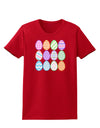 Cute Faux Applique Easter Eggs Womens Dark T-Shirt-TooLoud-Red-X-Small-Davson Sales