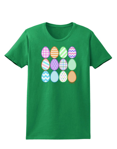 Cute Faux Applique Easter Eggs Womens Dark T-Shirt-TooLoud-Kelly-Green-X-Small-Davson Sales