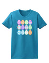 Cute Faux Applique Easter Eggs Womens Dark T-Shirt-TooLoud-Turquoise-X-Small-Davson Sales