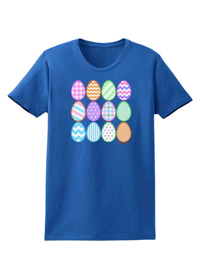 Cute Faux Applique Easter Eggs Womens Dark T-Shirt-TooLoud-Royal-Blue-X-Small-Davson Sales