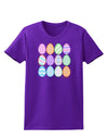 Cute Faux Applique Easter Eggs Womens Dark T-Shirt-TooLoud-Purple-X-Small-Davson Sales