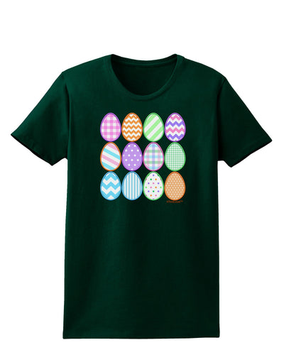 Cute Faux Applique Easter Eggs Womens Dark T-Shirt-TooLoud-Forest-Green-Small-Davson Sales