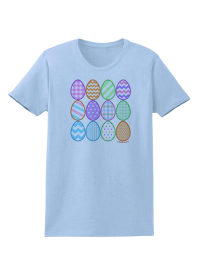 Cute Faux Applique Easter Eggs Womens T-Shirt-Womens T-Shirt-TooLoud-Light-Blue-X-Small-Davson Sales
