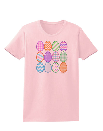 Cute Faux Applique Easter Eggs Womens T-Shirt-Womens T-Shirt-TooLoud-PalePink-X-Small-Davson Sales