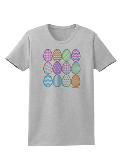 Cute Faux Applique Easter Eggs Womens T-Shirt-Womens T-Shirt-TooLoud-AshGray-X-Small-Davson Sales