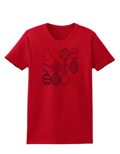 Cute Faux Applique Easter Eggs Womens T-Shirt-Womens T-Shirt-TooLoud-Red-X-Small-Davson Sales
