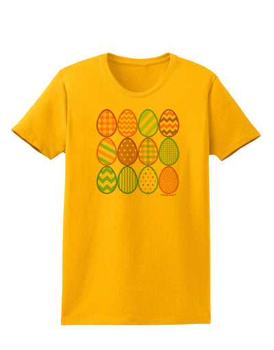 Cute Faux Applique Easter Eggs Womens T-Shirt-Womens T-Shirt-TooLoud-Gold-X-Small-Davson Sales