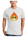 Cute Fireball Design Adult V-Neck T-shirt-Mens V-Neck T-Shirt-TooLoud-White-Small-Davson Sales