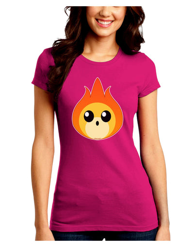 Cute Fireball Design Juniors Crew Dark T-Shirt-T-Shirts Juniors Tops-TooLoud-Hot-Pink-Juniors Fitted Small-Davson Sales