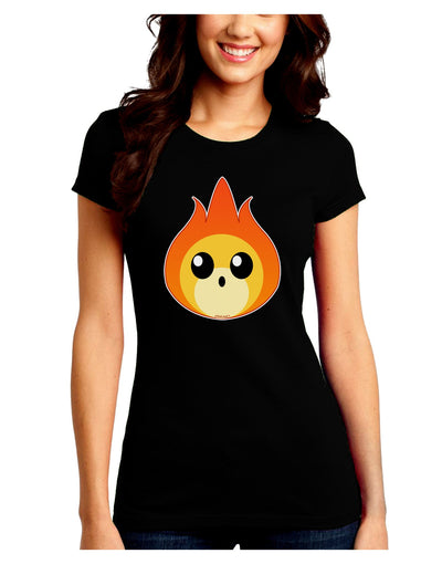 Cute Fireball Design Juniors Crew Dark T-Shirt-T-Shirts Juniors Tops-TooLoud-Black-Juniors Fitted Small-Davson Sales