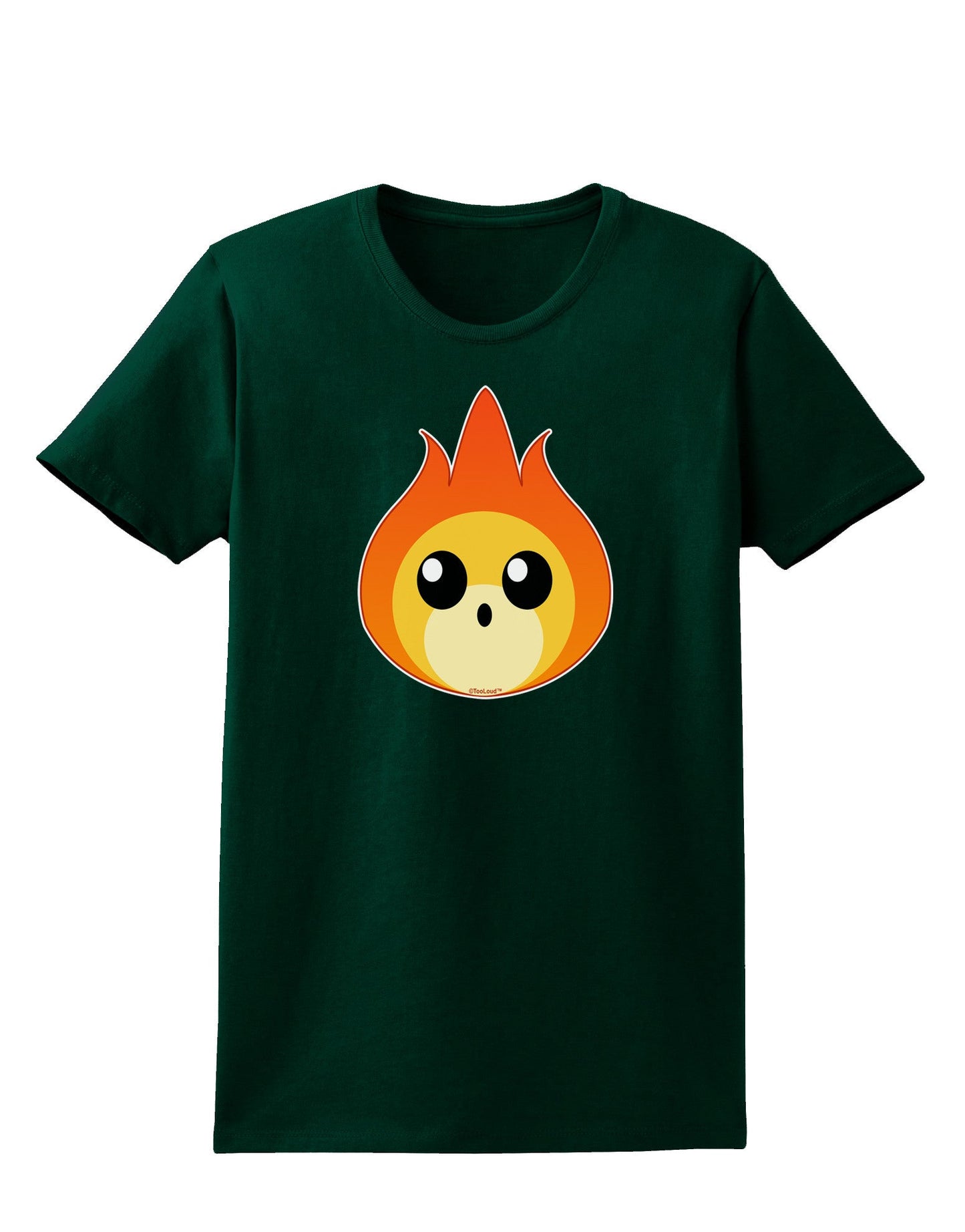 Cute Fireball Design Womens Dark T-Shirt-Womens T-Shirt-TooLoud-Forest-Green-Small-Davson Sales