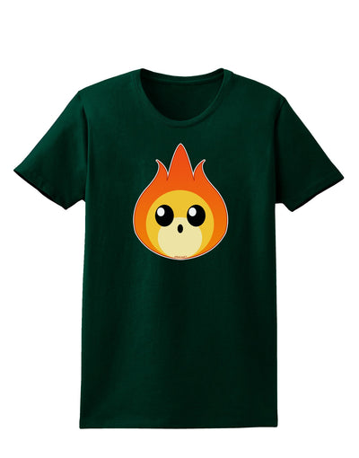 Cute Fireball Design Womens Dark T-Shirt-Womens T-Shirt-TooLoud-Forest-Green-Small-Davson Sales