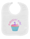 Cute First Birthday Cupcake - Birthday Girl Baby Bib by TooLoud