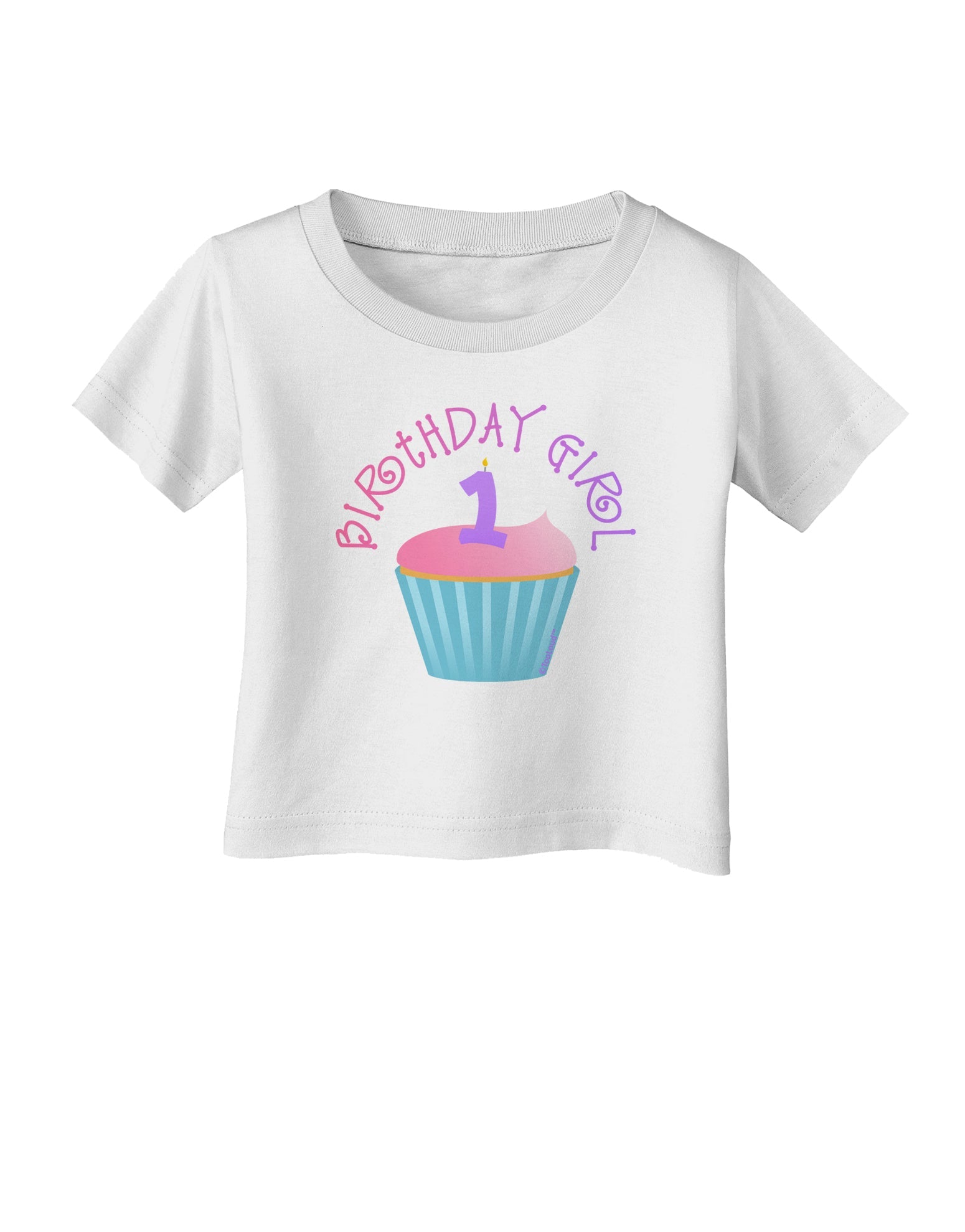 Cute First Birthday Cupcake - Birthday Girl Infant T-Shirt by TooLoud-Infant T-Shirt-TooLoud-White-06-Months-Davson Sales