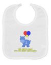 Cute First Birthday Hippo - Blue Red Yellow Baby Bib by TooLoud