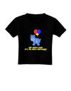 Cute First Birthday Hippo - Blue Red Yellow Toddler T-Shirt Dark by TooLoud-Toddler T-Shirt-TooLoud-Black-2T-Davson Sales