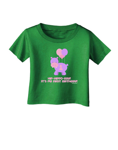 Cute First Birthday Hippo - Pink and Purple Infant T-Shirt Dark by TooLoud-Infant T-Shirt-TooLoud-Clover-Green-06-Months-Davson Sales