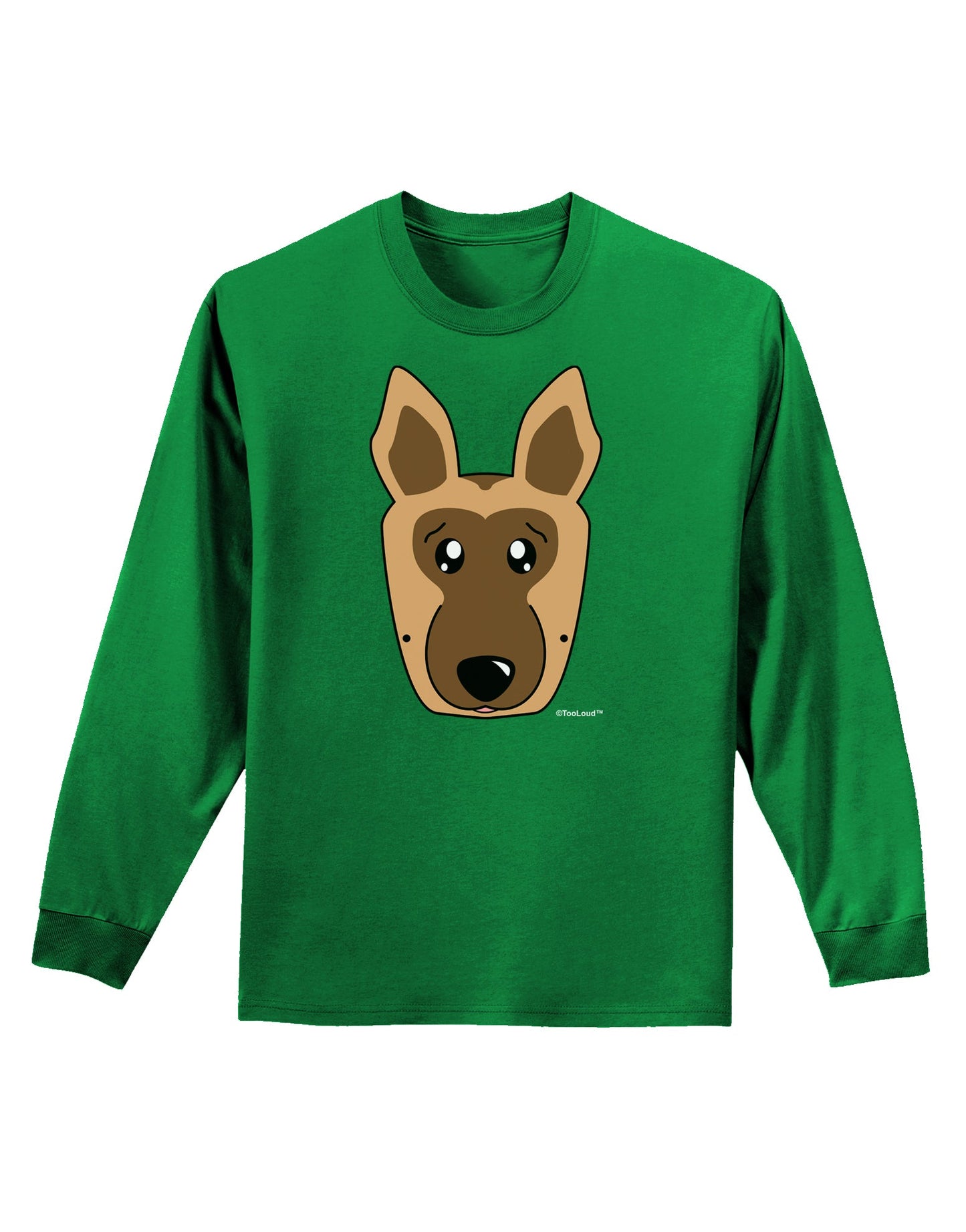 Cute German Shepherd Dog Adult Long Sleeve Dark T-Shirt by TooLoud-TooLoud-Kelly-Green-Small-Davson Sales