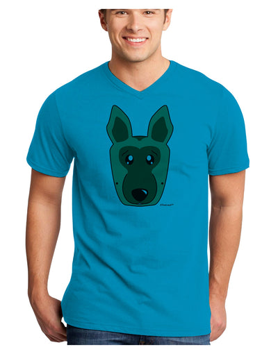 Cute German Shepherd Dog Adult V-Neck T-shirt by TooLoud-Mens V-Neck T-Shirt-TooLoud-Turquoise-Small-Davson Sales