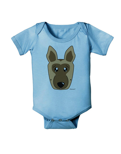 Cute German Shepherd Dog Baby Romper Bodysuit by TooLoud-Baby Romper-TooLoud-Light-Blue-06-Months-Davson Sales