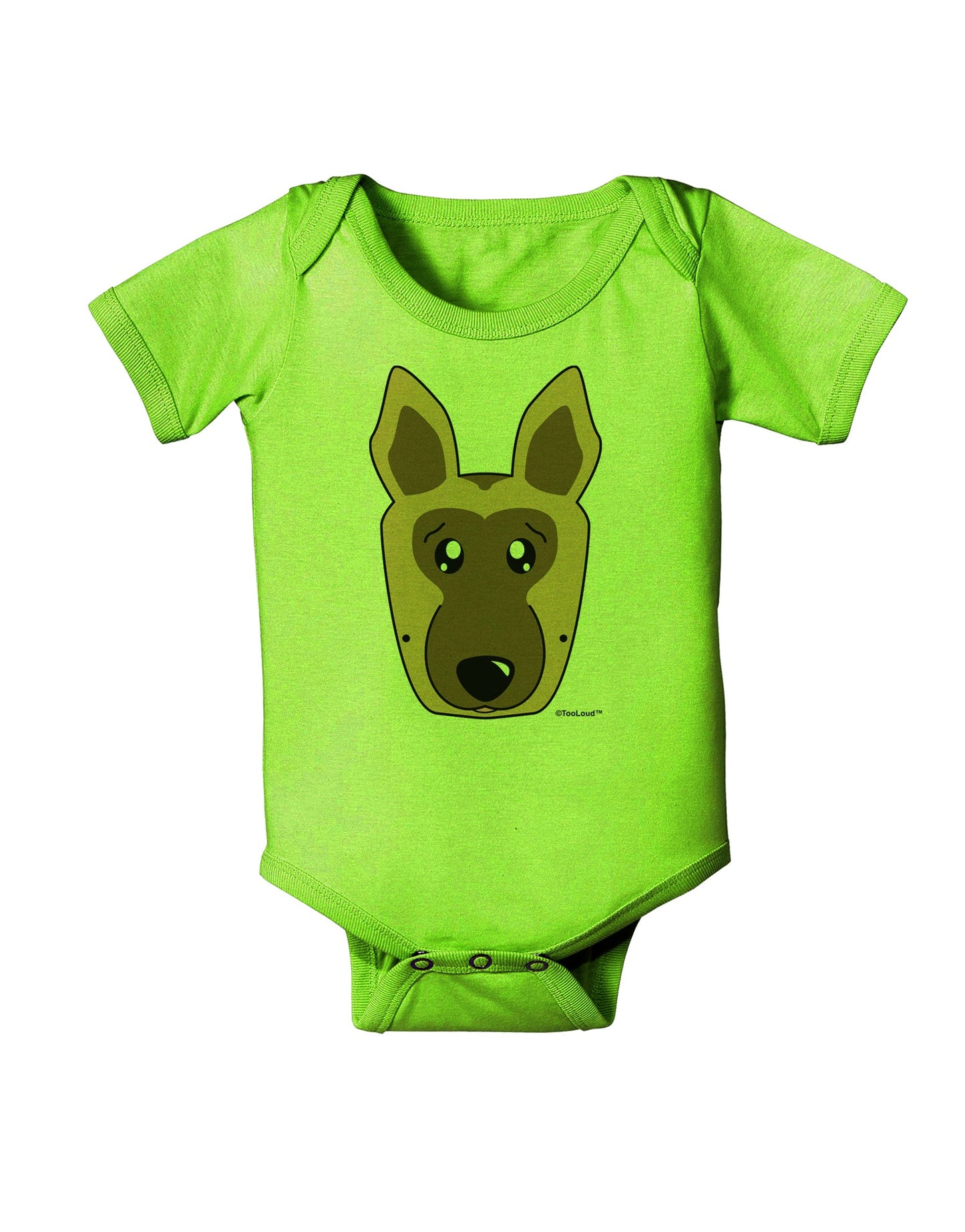 Cute German Shepherd Dog Baby Romper Bodysuit by TooLoud-Baby Romper-TooLoud-Lime-Green-06-Months-Davson Sales