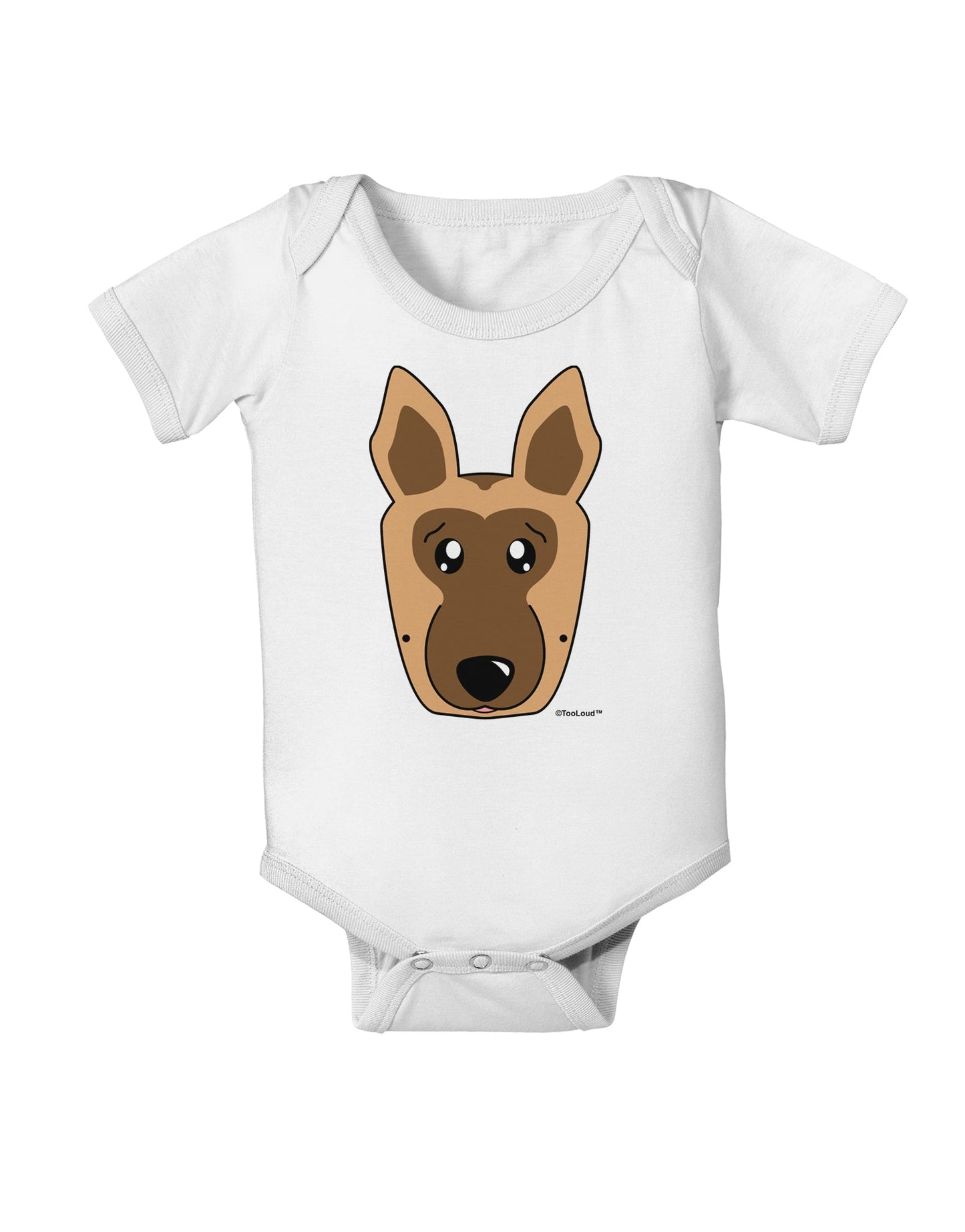Cute German Shepherd Dog Baby Romper Bodysuit by TooLoud-Baby Romper-TooLoud-White-06-Months-Davson Sales
