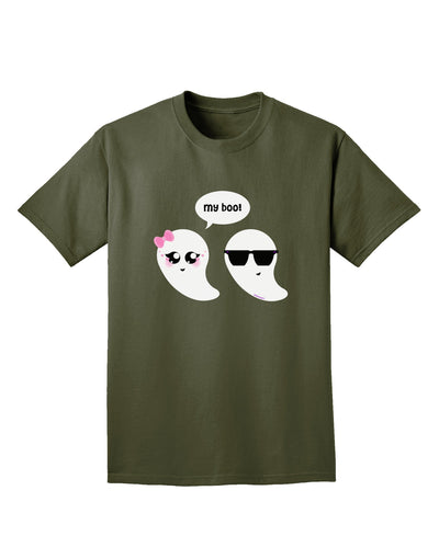 Cute Ghost Couple My Boo Halloween Adult Dark T-Shirt-Mens T-Shirt-TooLoud-Military-Green-Small-Davson Sales