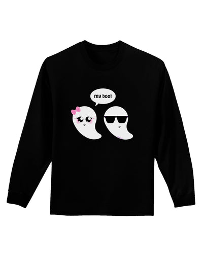 Cute Ghost Couple My Boo Halloween Adult Long Sleeve Dark T-Shirt-TooLoud-Black-Small-Davson Sales