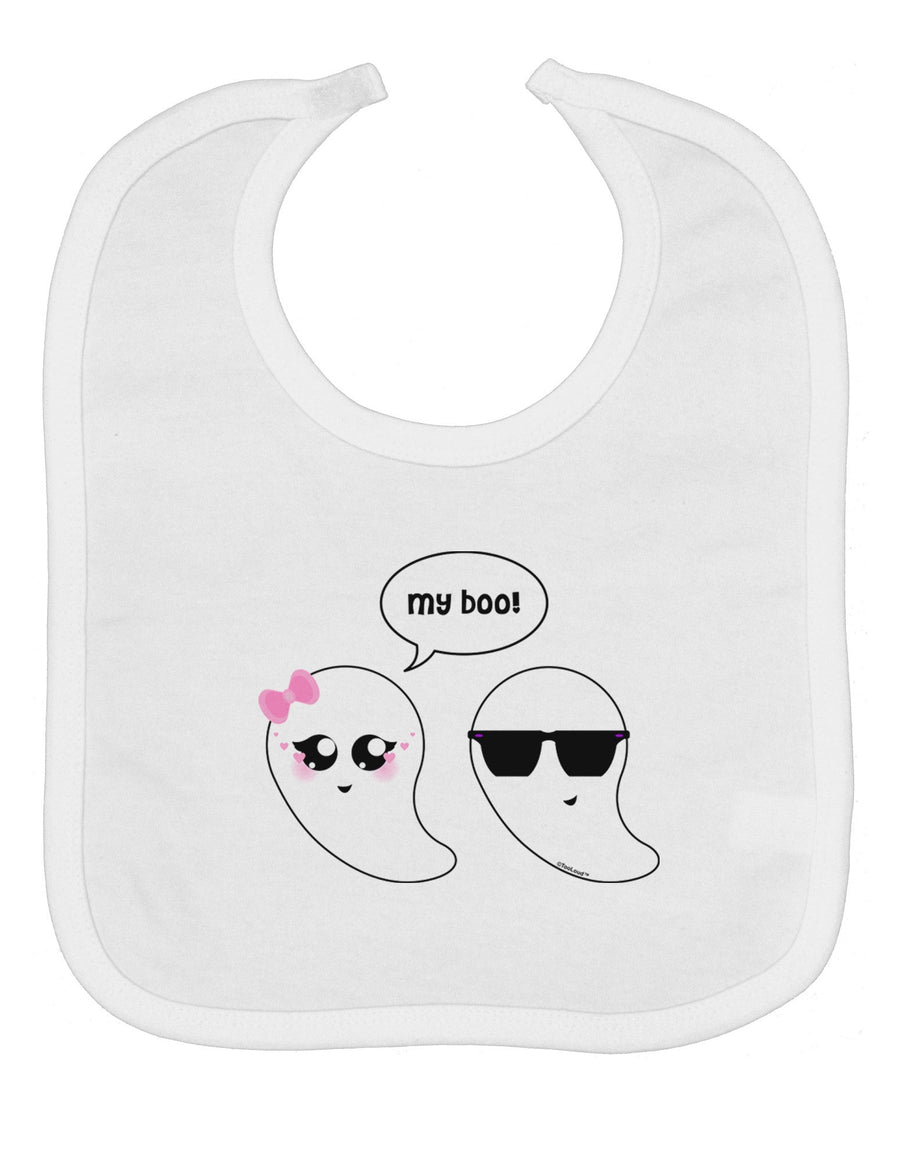 Cute Ghost Couple My Boo Halloween Baby Bib