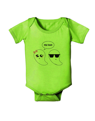 Cute Ghost Couple My Boo Halloween Baby Romper Bodysuit-Baby Romper-TooLoud-Lime-Green-06-Months-Davson Sales