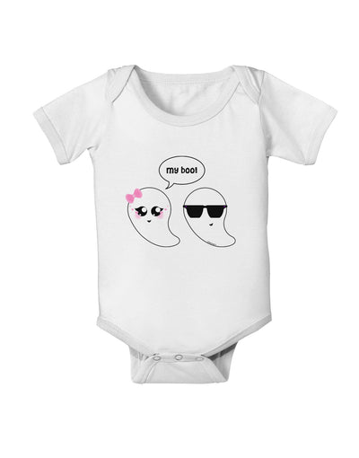 Cute Ghost Couple My Boo Halloween Baby Romper Bodysuit-Baby Romper-TooLoud-White-06-Months-Davson Sales