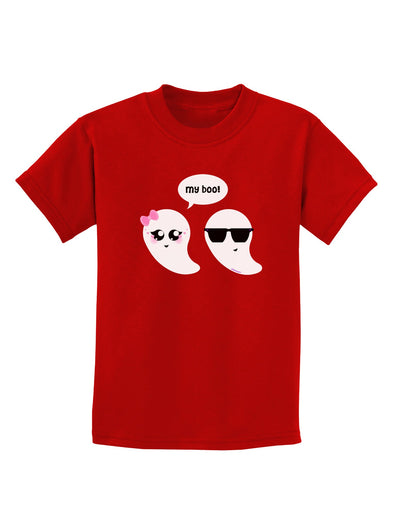 Cute Ghost Couple My Boo Halloween Childrens Dark T-Shirt-Childrens T-Shirt-TooLoud-Red-X-Small-Davson Sales