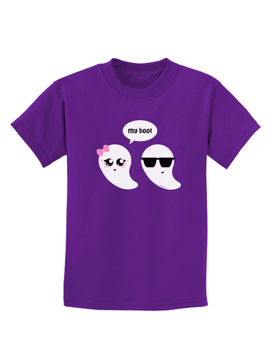 Cute Ghost Couple My Boo Halloween Childrens Dark T-Shirt-Childrens T-Shirt-TooLoud-Purple-X-Small-Davson Sales