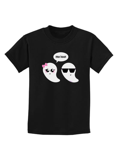 Cute Ghost Couple My Boo Halloween Childrens Dark T-Shirt-Childrens T-Shirt-TooLoud-Black-X-Small-Davson Sales