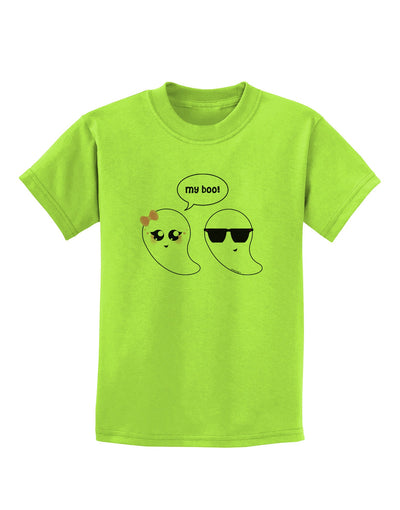 Cute Ghost Couple My Boo Halloween Childrens T-Shirt-Childrens T-Shirt-TooLoud-Lime-Green-X-Small-Davson Sales