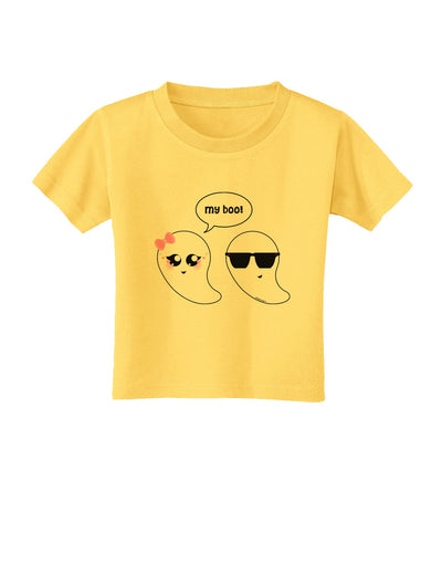 Cute Ghost Couple My Boo Halloween Toddler T-Shirt-Toddler T-Shirt-TooLoud-Yellow-2T-Davson Sales