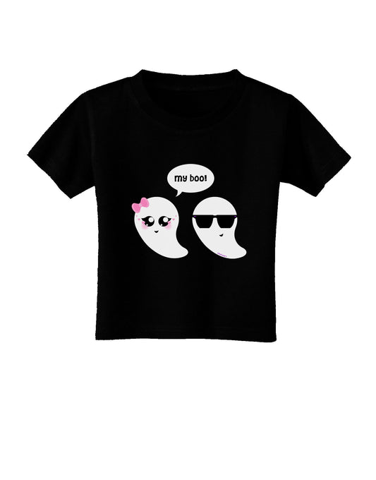 Cute Ghost Couple My Boo Halloween Toddler T-Shirt Dark-Toddler T-Shirt-TooLoud-Black-2T-Davson Sales