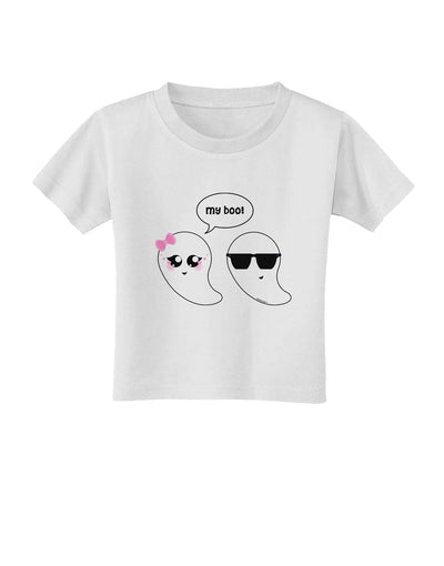 Cute Ghost Couple My Boo Halloween Toddler T-Shirt-Toddler T-Shirt-TooLoud-White-2T-Davson Sales