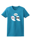 Cute Ghost Couple My Boo Halloween Womens Dark T-Shirt-TooLoud-Turquoise-X-Small-Davson Sales